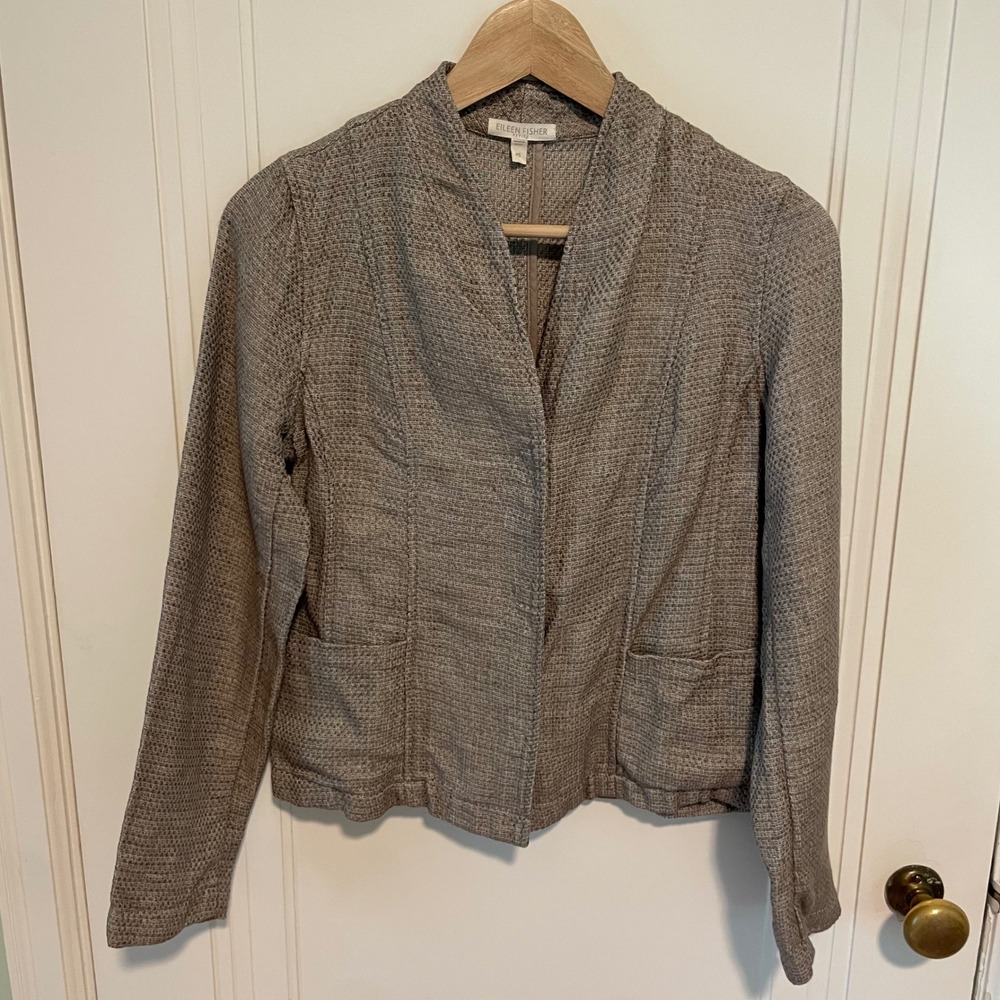 Eileen Fisher Organic Linen Cotton Blazer Petite Small